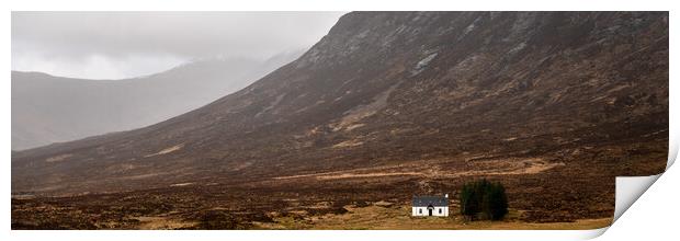 Glencoe mountians and white house scotland highlands Print by Sonny Ryse