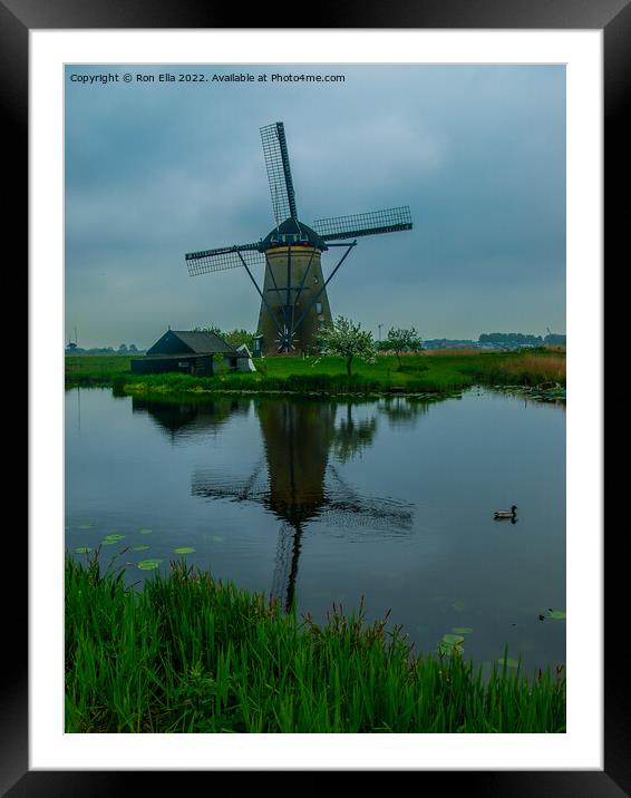 Serene Beauty of Kinderdijk Framed Mounted Print by Ron Ella