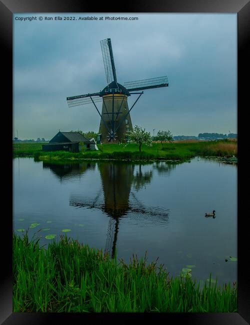 Serene Beauty of Kinderdijk Framed Print by Ron Ella