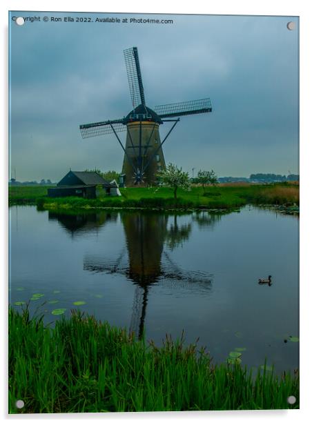 Serene Beauty of Kinderdijk Acrylic by Ron Ella