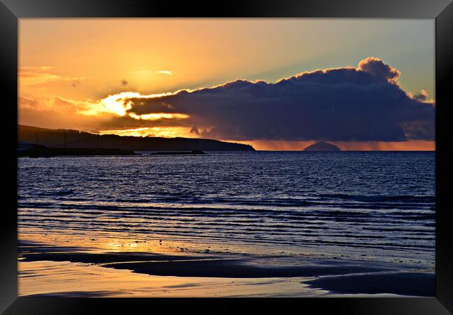 Weather incoming, Ailsa Craig at sunset Framed Print by Allan Durward Photography