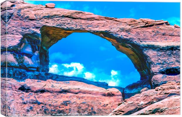 Skyline Arch Rock Canyon Arches National Park Moab Utah  Canvas Print by William Perry