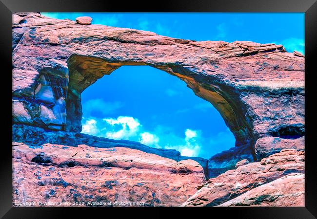 Skyline Arch Rock Canyon Arches National Park Moab Utah  Framed Print by William Perry