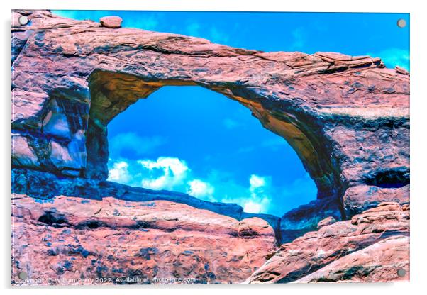 Skyline Arch Rock Canyon Arches National Park Moab Utah  Acrylic by William Perry