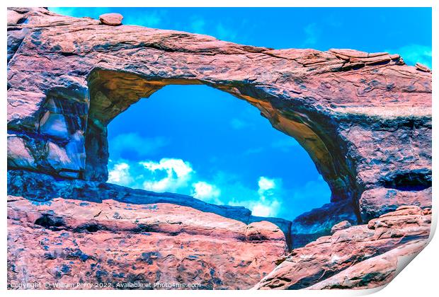 Skyline Arch Rock Canyon Arches National Park Moab Utah  Print by William Perry