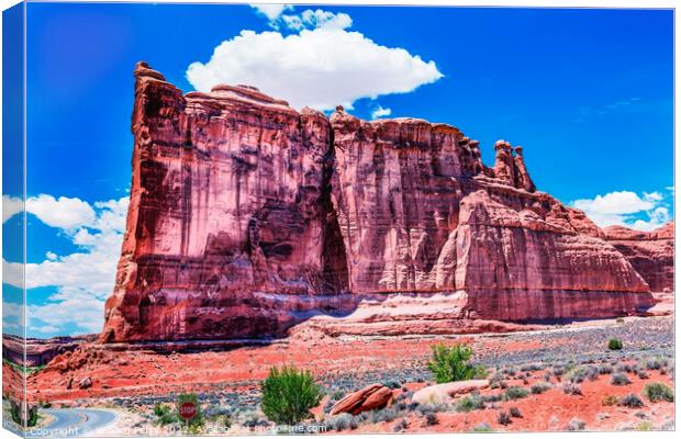 Tower of Babel Rock Formation Canyon Arches National Park Moab U Canvas Print by William Perry
