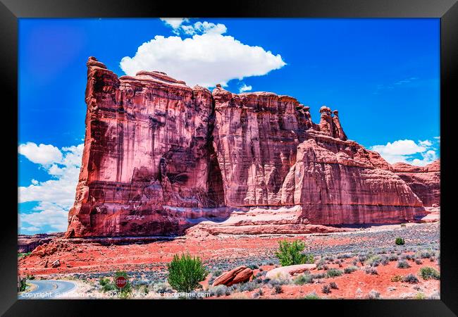 Tower of Babel Rock Formation Canyon Arches National Park Moab U Framed Print by William Perry