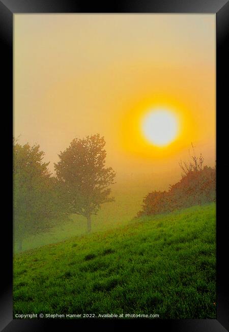 Golden Misty Sunset Framed Print by Stephen Hamer