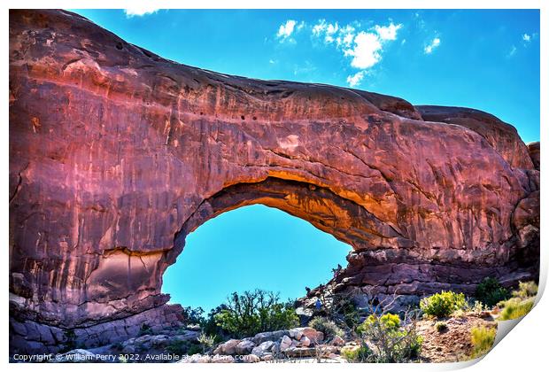 North Window Arch Windows Section Arches National Park Moab Utah Print by William Perry