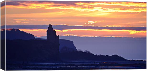 Greenan castle Ayr at sunset Canvas Print by Allan Durward Photography