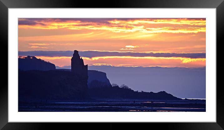 Greenan castle Ayr at sunset Framed Mounted Print by Allan Durward Photography