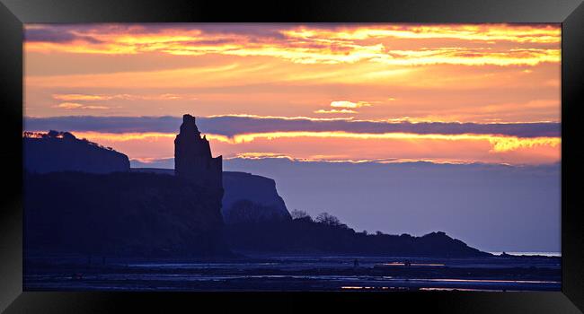 Greenan castle Ayr at sunset Framed Print by Allan Durward Photography