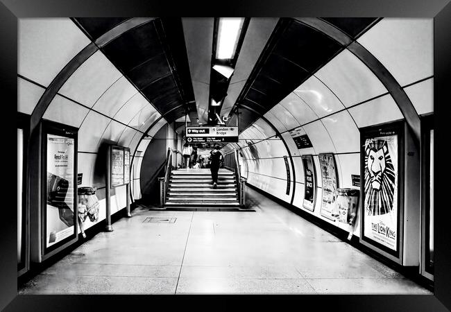 London Underground 02 High Contrast Framed Print by Glen Allen