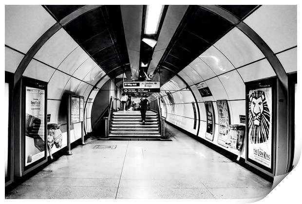 London Underground 02 High Contrast Print by Glen Allen