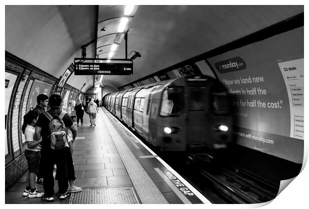 London Underground 03 High Contrast Print by Glen Allen