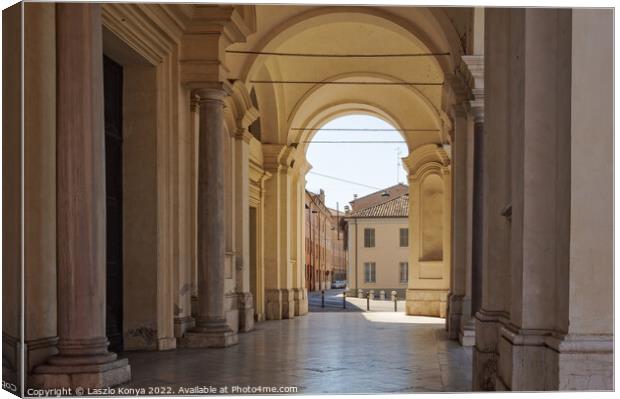 Portico of the Cathedral - Ravenna Canvas Print by Laszlo Konya