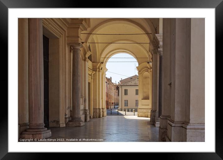 Portico of the Cathedral - Ravenna Framed Mounted Print by Laszlo Konya