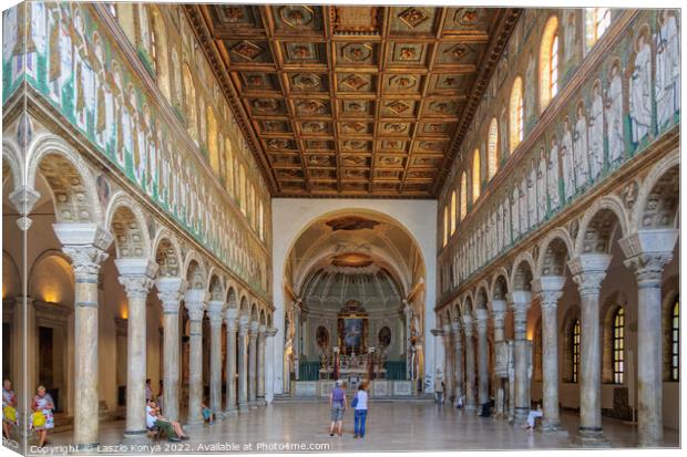 Basilica of Sant'Apollinare Nuovo - Ravenna Canvas Print by Laszlo Konya