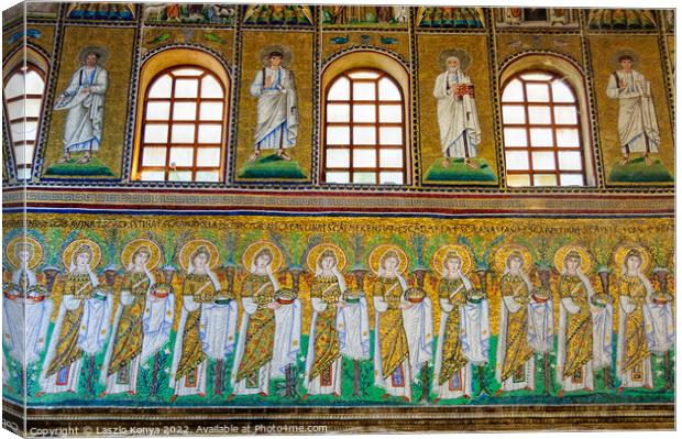Basilica of Sant Apollinare Nuovo - Ravenna Canvas Print by Laszlo Konya