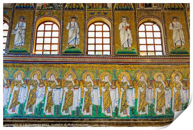 Basilica of Sant Apollinare Nuovo - Ravenna Print by Laszlo Konya