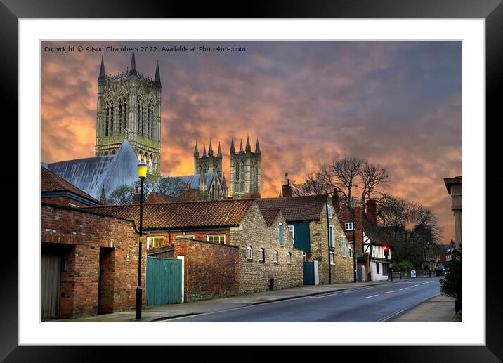 Lincoln Cathedral  Framed Mounted Print by Alison Chambers