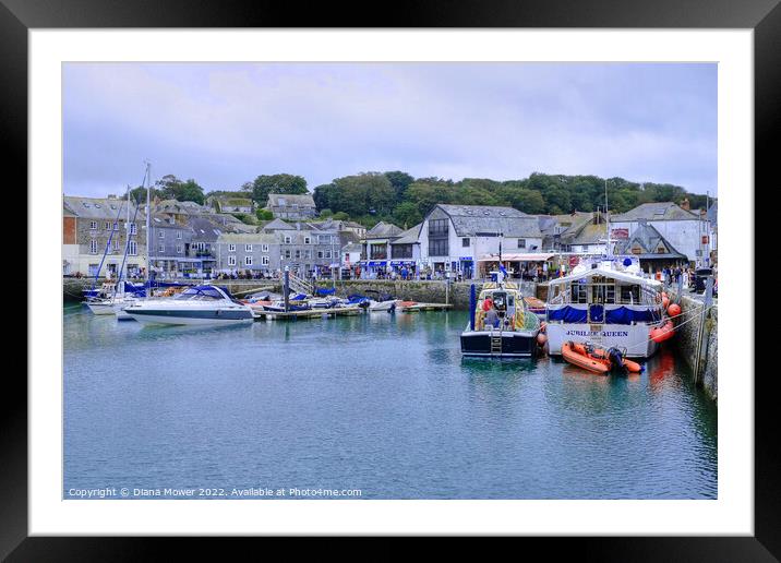 Padstow Harbour North Cornwall Framed Mounted Print by Diana Mower