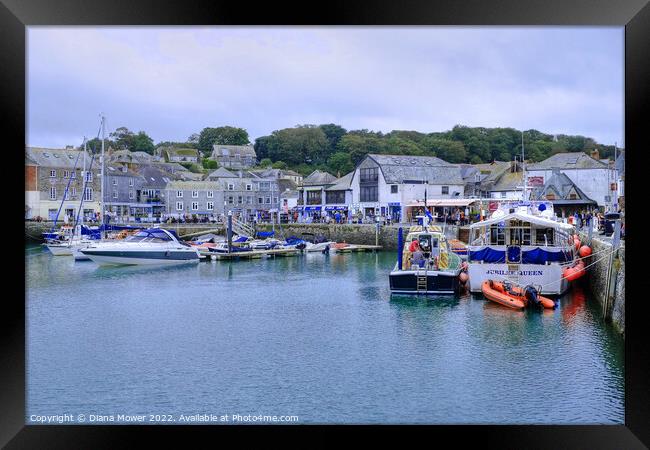 Padstow Harbour North Cornwall Framed Print by Diana Mower
