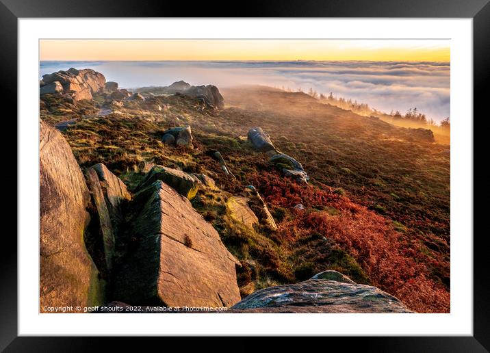 The Roaches on a late Autumn afternoon Framed Mounted Print by geoff shoults