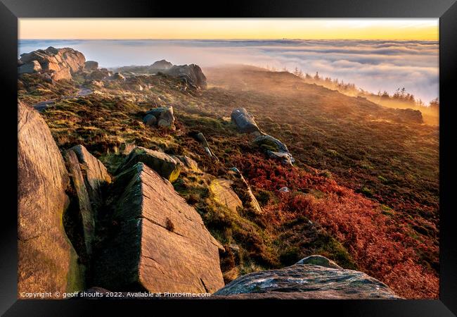 The Roaches on a late Autumn afternoon Framed Print by geoff shoults