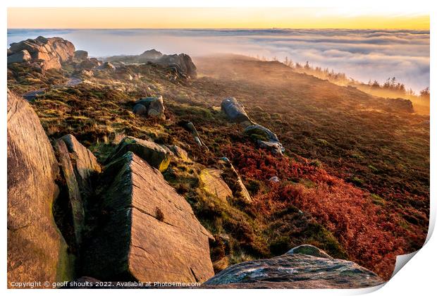 The Roaches on a late Autumn afternoon Print by geoff shoults
