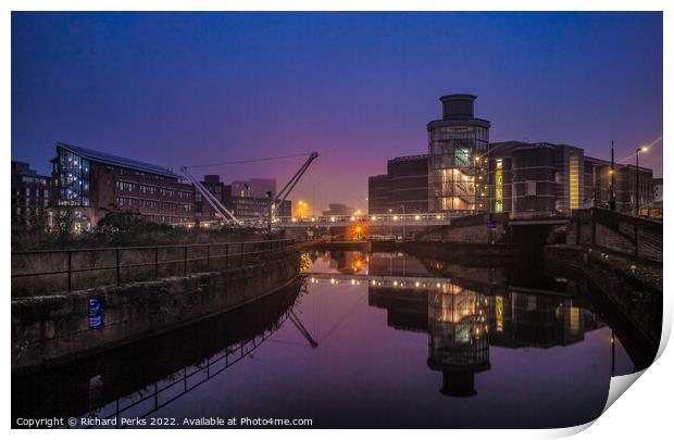Misty Reflections Royal Armouries - Leeds Print by Richard Perks