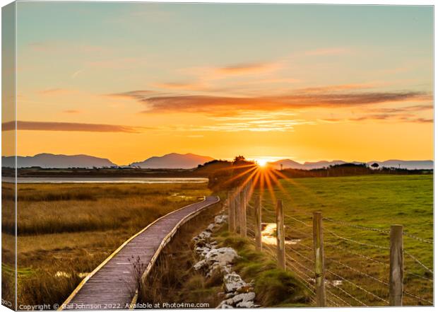 Sunrise Views around the North wales island of Anglesey  Canvas Print by Gail Johnson