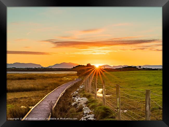 Sunrise Views around the North wales island of Anglesey  Framed Print by Gail Johnson