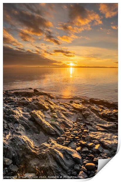 Sunrise Views around the North wales island of Anglesey  Print by Gail Johnson