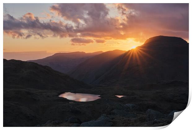 Sunset over Great Gable Print by Dan Ward
