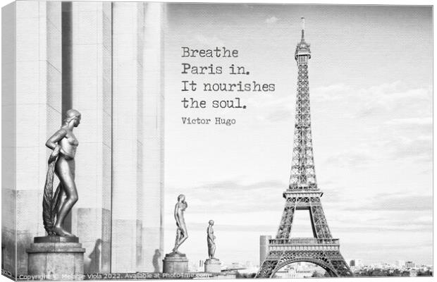 Breathe Paris in Canvas Print by Melanie Viola