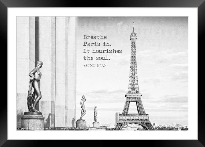 Breathe Paris in Framed Mounted Print by Melanie Viola