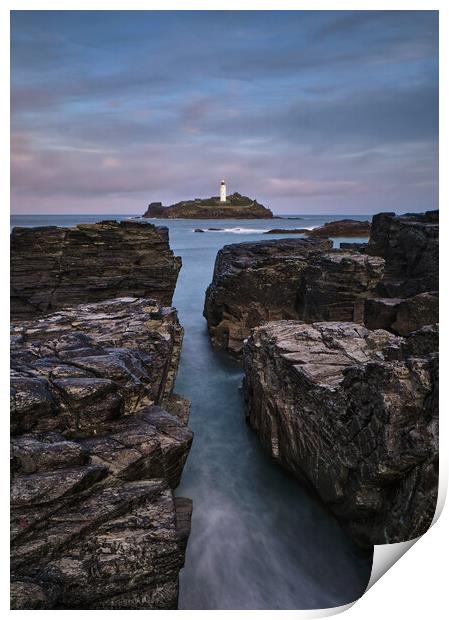 Godrevy Lighthouse, Cornwall Print by Dan Ward