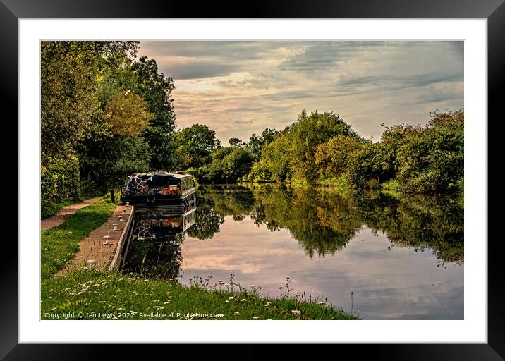 Reflections at Midgham Lock Framed Mounted Print by Ian Lewis