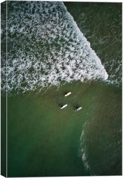 Three go Surfing Canvas Print by Dan Ward