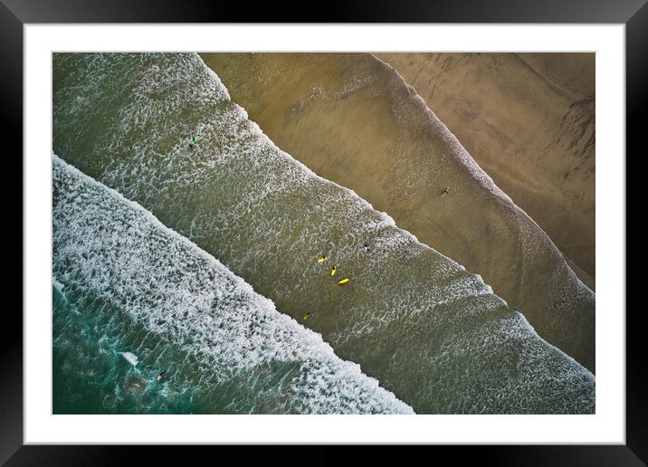 Surfers Framed Mounted Print by Dan Ward