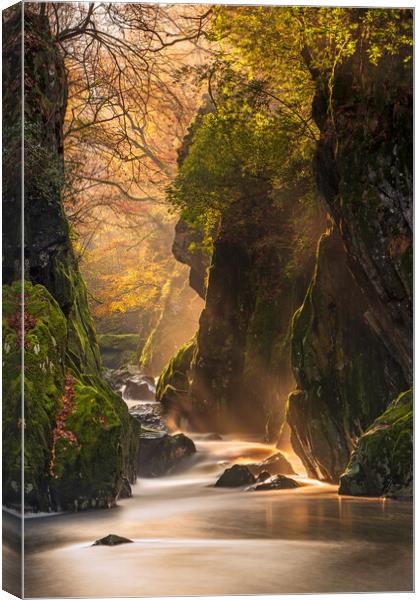 Fairy Glen with the first signs of light … Canvas Print by J.Tom L.Photography