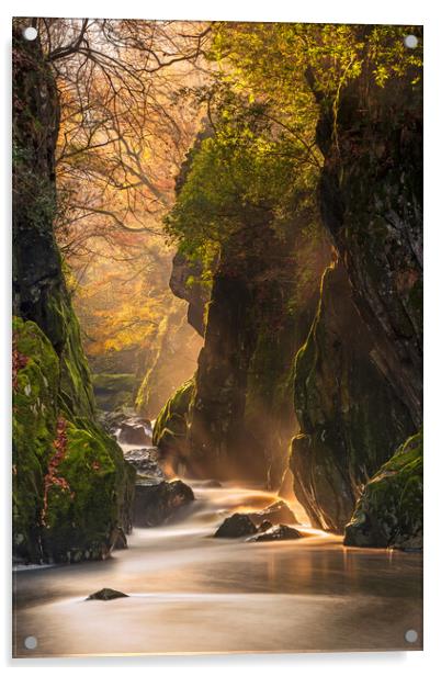 Fairy Glen with the first signs of light … Acrylic by J.Tom L.Photography