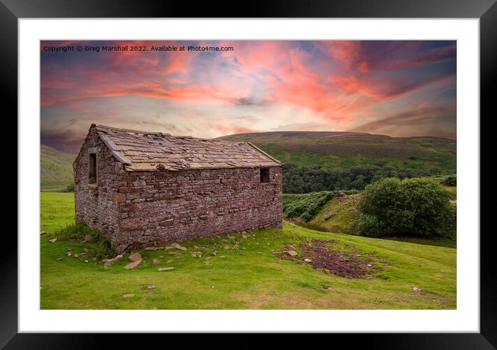 Yorkshire Dale Barn Swaledale Framed Mounted Print by Greg Marshall
