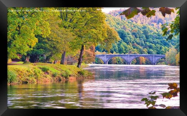 Dunkeld Bridge and the River Tay  Framed Print by Navin Mistry