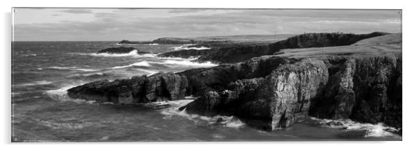 Isle of Lewis Outer Hebrides Black and white coast Acrylic by Sonny Ryse