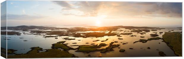 Isle of North Uist Locheport Sunrise Aerial Outer Hebrides Canvas Print by Sonny Ryse