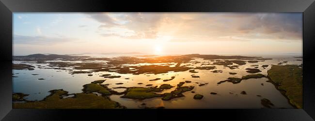 Isle of North Uist Locheport Sunrise Aerial Outer Hebrides Framed Print by Sonny Ryse