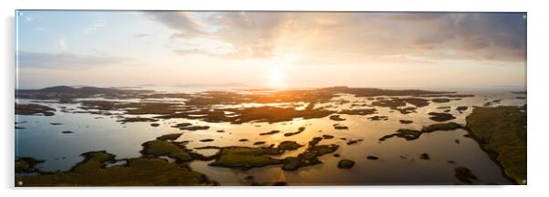 Isle of North Uist Locheport Sunrise Aerial Outer Hebrides Acrylic by Sonny Ryse