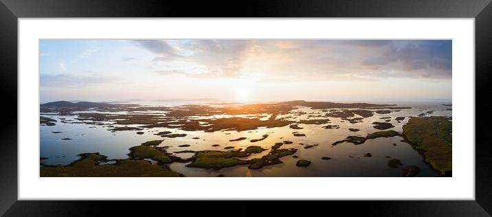 Isle of North Uist Lochs Aerial Outer Hebrides Scotland Framed Mounted Print by Sonny Ryse